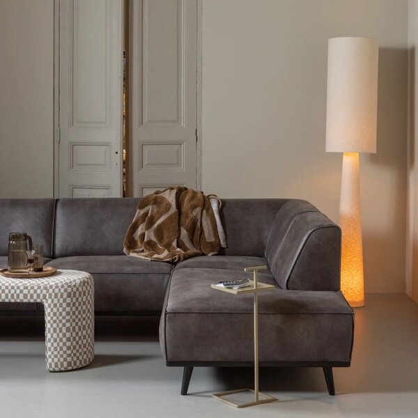 Béžová stojací lampa s textilním stínidlem (výška 187 cm) Loft – WOOOD