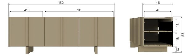 Zelený TV stolek z borovicového dřeva 152x53x46 cm Basu – WOOOD