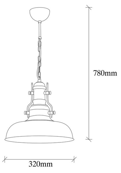 Černé závěsné svítidlo s kovovým stínidlem ø 32 cm Detroit – Opviq lights