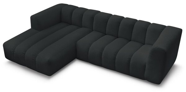 -25 % Dny MOMENTI– Bobochic Paris Černá rohová pohovka Talia 288 cm, levá