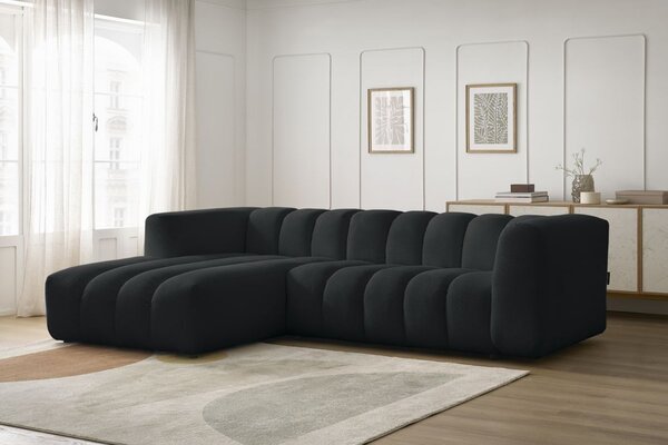 -25 % Dny MOMENTI– Bobochic Paris Černá rohová pohovka Talia 288 cm, levá