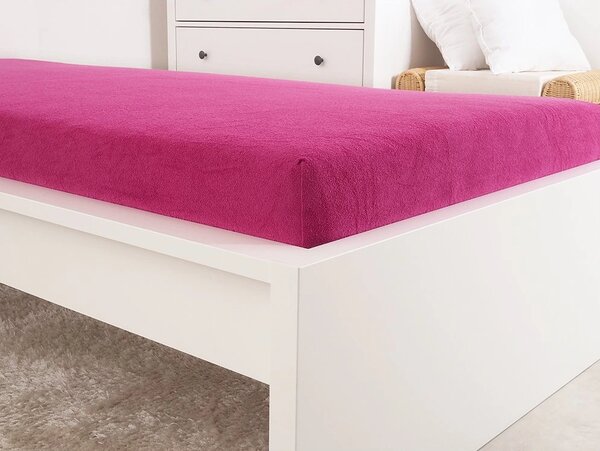 Froté prostěradlo do dětské postýlky EXCLUSIVE 70x140 cm purpurové