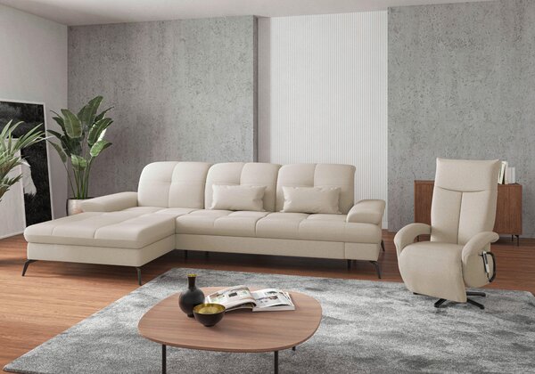 ROHOVÁ SEDAČKA, textil, krémová Sit & More - Sedací soupravy, Online Only