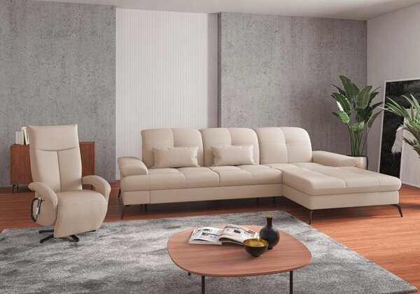ROHOVÁ SEDAČKA, textil, krémová Sit & More - Sedací soupravy, Online Only