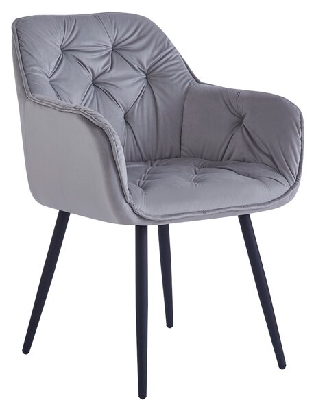 KONDELA Designové křeslo, světlešedá Velvet látka, FEDRIS NEW