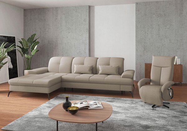 ROHOVÁ SEDAČKA, textil, šedohnědá Sit & More - Sedací soupravy, Online Only