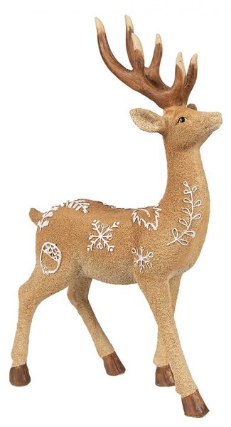 Hnědá vánoční dekorace srnec - 19*7*31 cm - Clayre & Eef