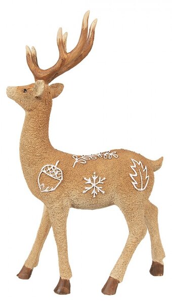 Hnědá vánoční dekorace srnec - 19*7*31 cm - Clayre & Eef