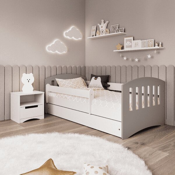 BabyBeds Dětská postel CLASSIC 1 s úložným prostorem Velikost postele: 180x80 cm, Barva postele: Šedá MIX