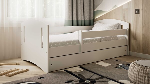 BabyBeds Dětská postel CLASSIC 2 s úložným prostorem Velikost postele: 180x80 cm, Barva postele: Bílá