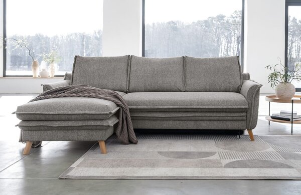 Šedá rozkládací rohová pohovka (levý roh) Charming Charlie – Miuform