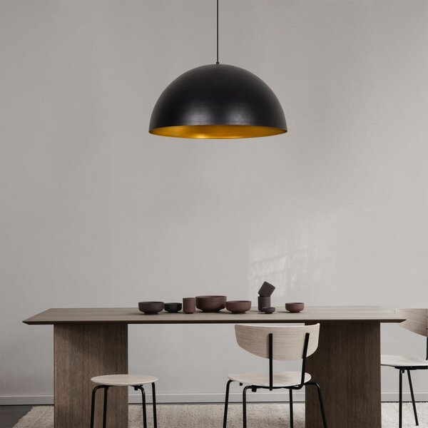 Černé závěsné svítidlo s kovovým stínidlem ø 60 cm Coppa – Opviq lights