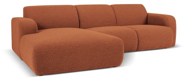 Hnědá rohová pohovka z textilie bouclé (levý roh) Molino – Micadoni Home