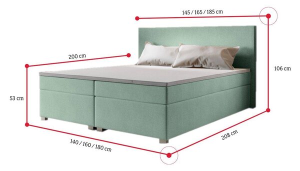 Postel Boxspring ISLAND + rošt + matrace + topper, 140x200, cosmic 14