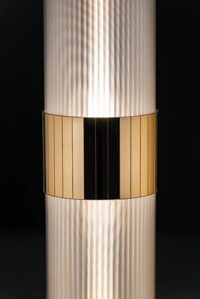 SLAMP LALFM00PRG00000NMTEU La Lollo Floor prisma/gold, designová stojací lampa se stmívačem, 3x12W LED E27, výška 163cm