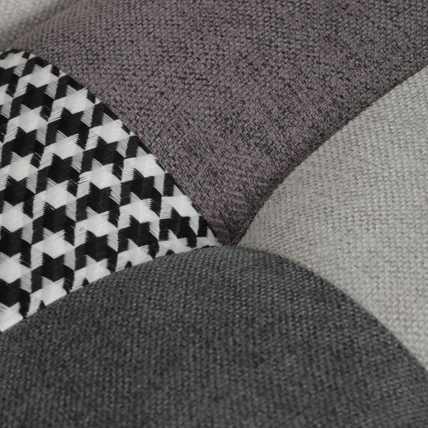 Houpací křeslo FABIAN II — látka, černobílý patchwork