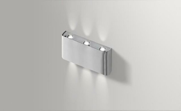 LED Nástěnné svítidlo AZzardo Ginno 3 aluminium AZ0766 6x1W 440lm 3000K IP20 17cm hliníkové