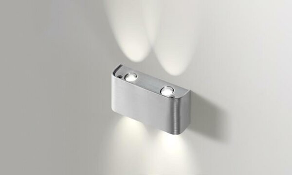 LED Nástěnné svítidlo AZzardo Ginno 2 aluminium AZ0765 4x1W 320lm 3000K IP20 14cm hliníkové