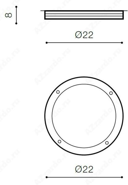 LED Stropní a nástěnné přisazené svítidlo AZzardo Fano Round dark grey AZ2187 9W 750lm 3000K IP54 22cm kulaté tmavě šedé