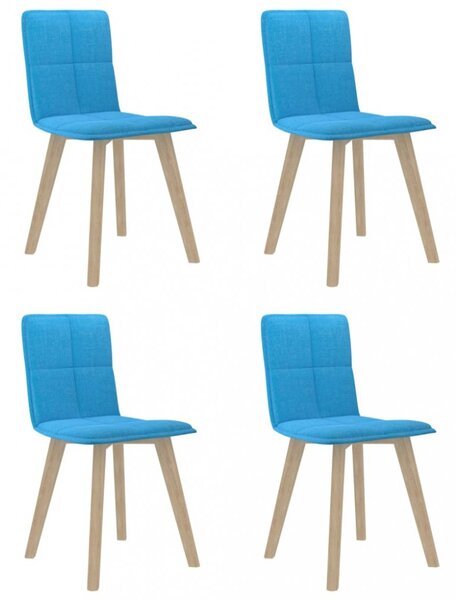 Jídelní židle 4 ks látka / buk Dekorhome Modrá