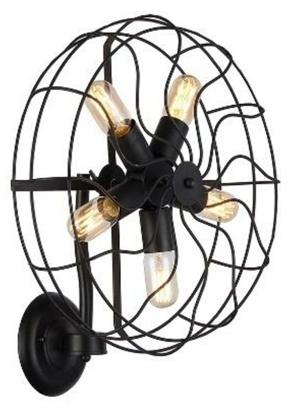 Nástěnné svítidlo AZzardo Fan wall AZ1349 E27 5x60W IP20 47cm černé