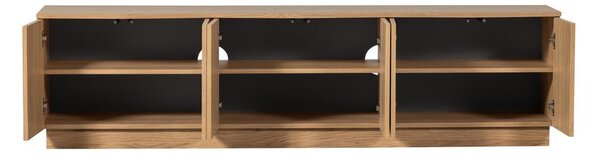 TV stolek z dubového dřeva v přírodní barvě 200x52x45 cm Zuma – WOOOD