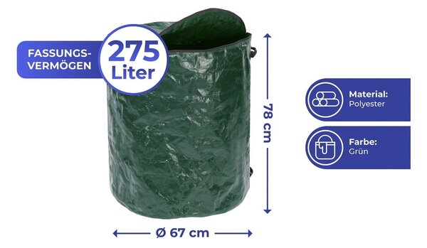 Tmavě zelená nádoba na kompostovatelný odpad 275 l – Maximex