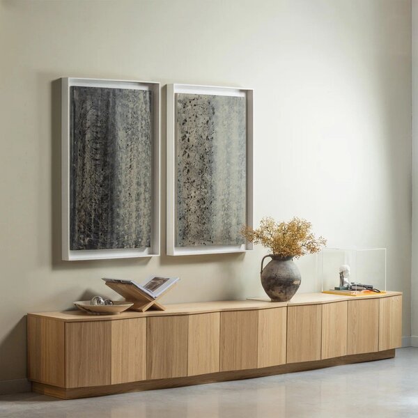TV stolek z dubového dřeva v přírodní barvě 200x52x45 cm Zuma – WOOOD