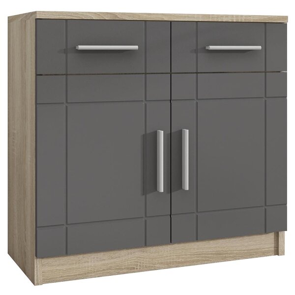 Obývací stěna PARIS + 2x komoda | 340 cm + 103,4 cm + 69 cm | sonoma/grafit