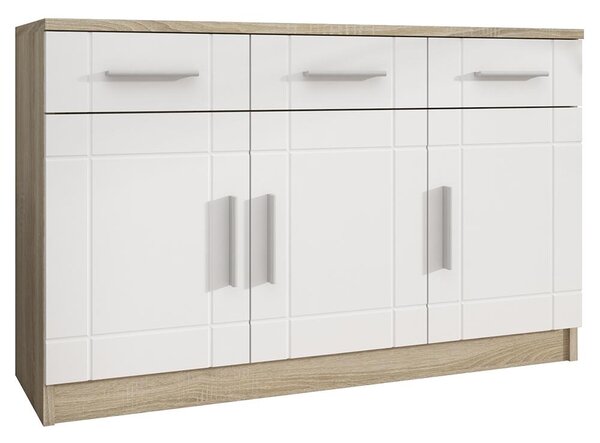 Komoda Paris 3F3S | 103,4 cm | sonoma/bílá MDF