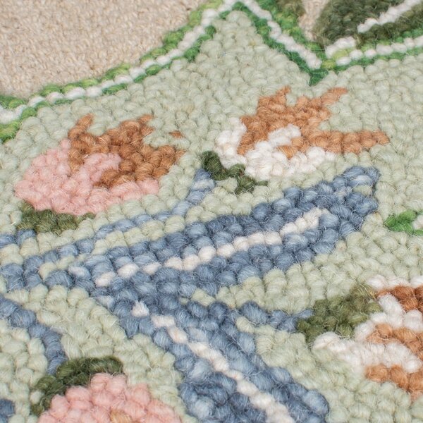 Zelený ručně tkaný vlněný běhoun 60x230 cm Bryony Shaped Floral – Flair Rugs
