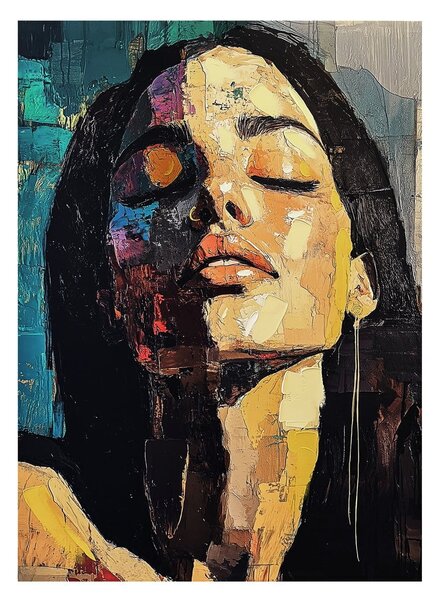 Obraz s ručně malovanými prvky na plátně 70x100 cm Vivian – Styler