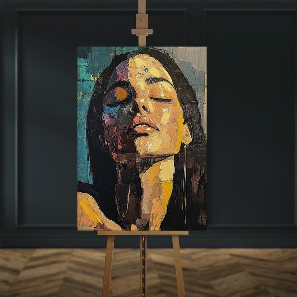 Obraz s ručně malovanými prvky na plátně 70x100 cm Vivian – Styler