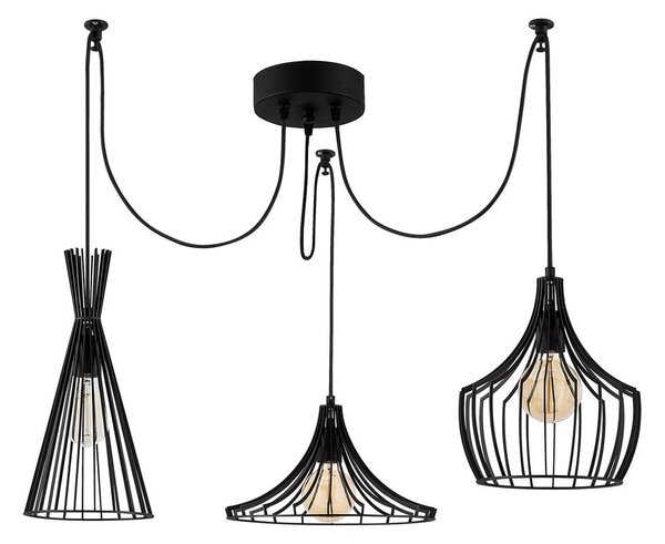 Černé závěsné svítidlo s kovovým stínidlem Mezopotamya – Opviq lights