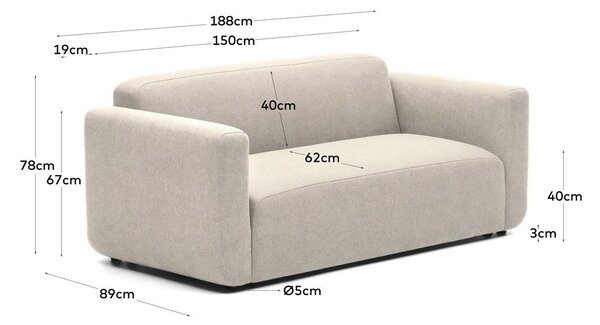 Béžová pohovka 188 cm Neom – Kave Home
