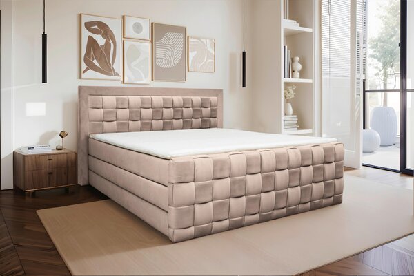 POSTEL BOXSPRING, 160/200 cm, béžová Livetastic - Manželské postele, Online Only