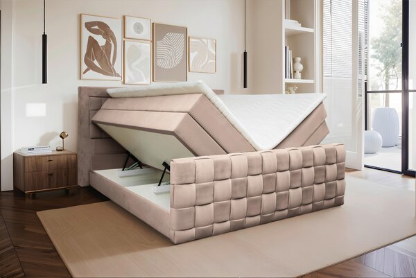 POSTEL BOXSPRING, 160/200 cm, béžová Livetastic - Manželské postele, Online Only