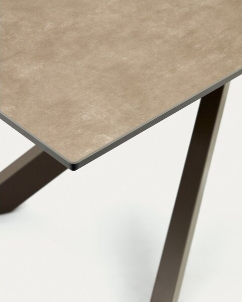 Hnědý rozkládací jídelní stůl s keramickou deskou 90x160 cm Atminda – Kave Home