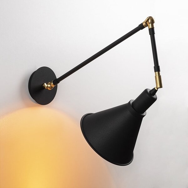 Černé nástěnné svítidlo ø 20 cm Chicago – Opviq lights