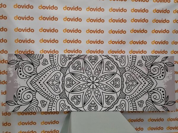Obraz Mandala se starodávným nádechem v černobílém provedení