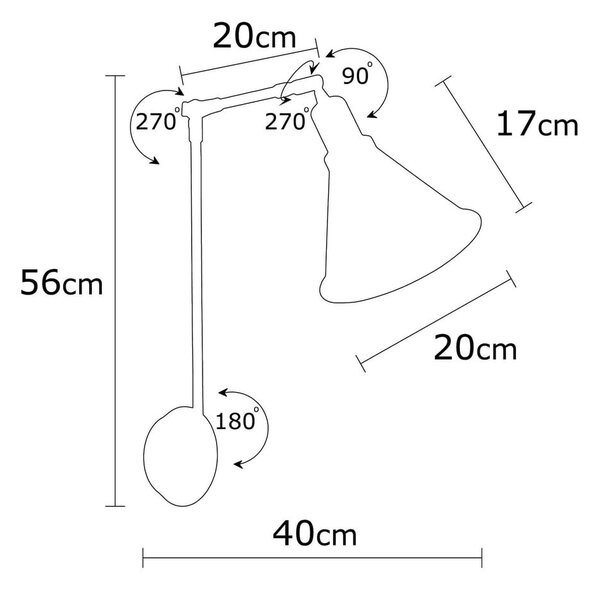 Černé nástěnné svítidlo ø 20 cm Chicago – Opviq lights