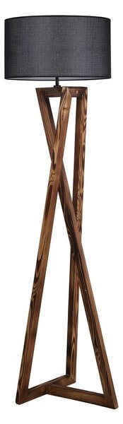 Černá/hnědá stojací lampa s textilním stínidlem (výška 149 cm) Maçka – Opviq lights