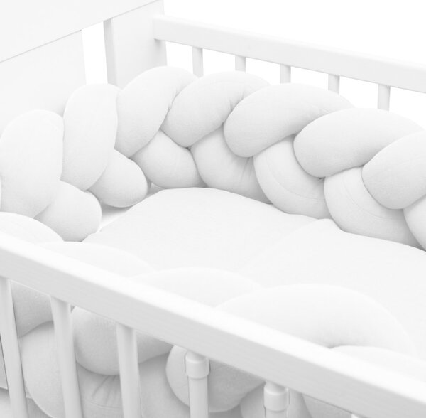 Mušelínový mantinel do postýlky cop New Baby bílý