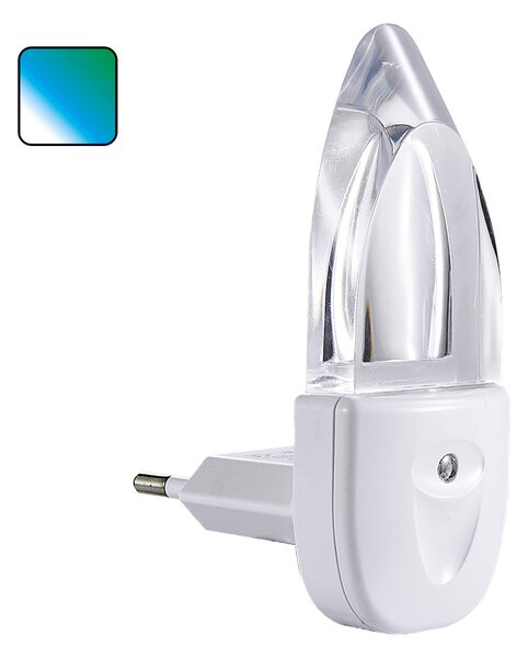 MINI LIGHT noční svítidlo do zásuvky se soumrakovým senzorem LED 0,3W IP20, bílá/zelená/modrá