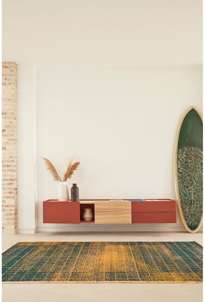 TV stolek v dekoru dubu v cihlovo-přírodní barvě 180x45 cm Otto – Teulat