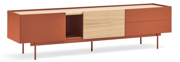 TV stolek v dekoru dubu v cihlovo-přírodní barvě 180x45 cm Otto – Teulat