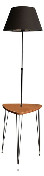 Stojací lampa v černo-přírodní barvě s textilním stínidlem (výška 147 cm) – Opviq lights