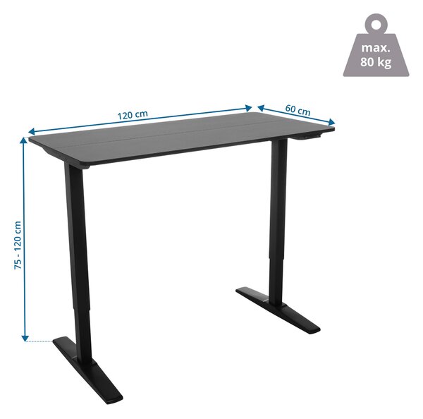 PSACÍ STŮL, černá, 120/60/75 - 120 cm MID.YOU - Online Only psací stoly, Online Only