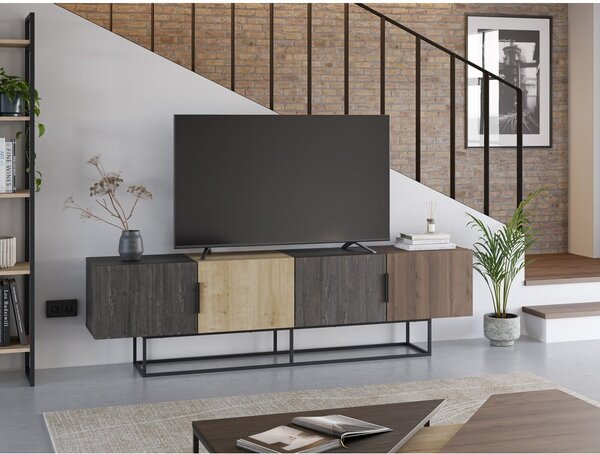 TV stolek v dekoru dubu v přírodní barvě 200x55 cm Titan – Marckeric