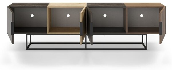 TV stolek v dekoru dubu v přírodní barvě 200x55 cm Titan – Marckeric